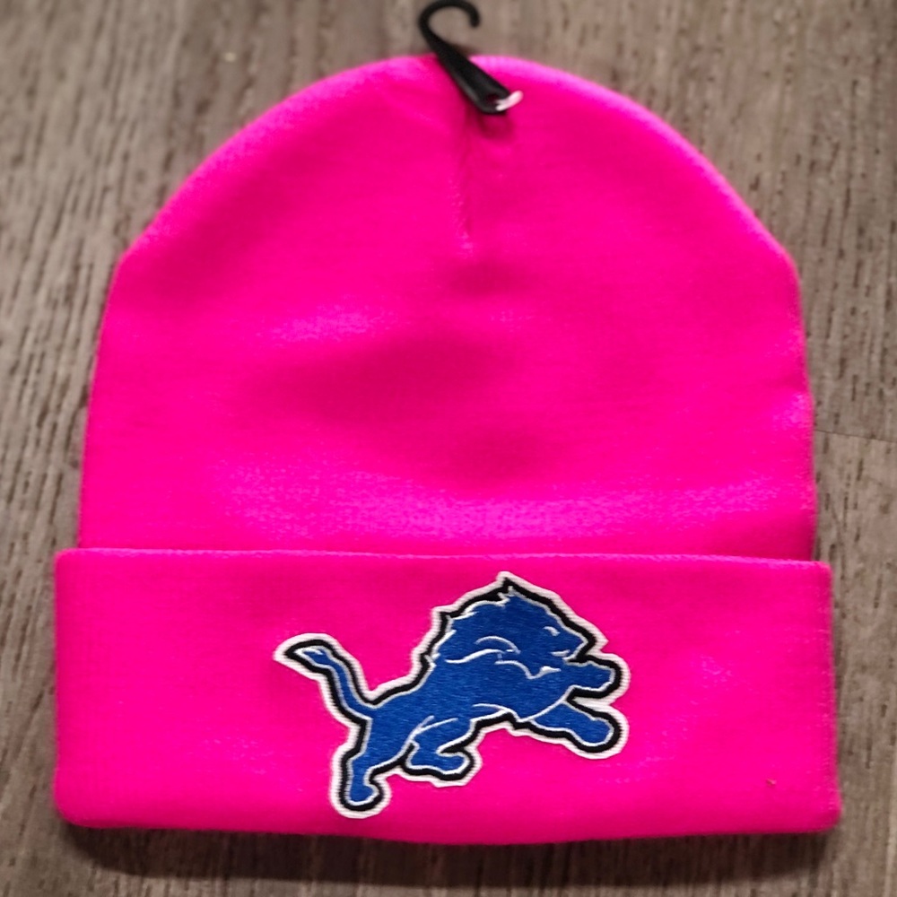 Detroit Lions Adult Beanie Hat Cap - Picture 2 of 4